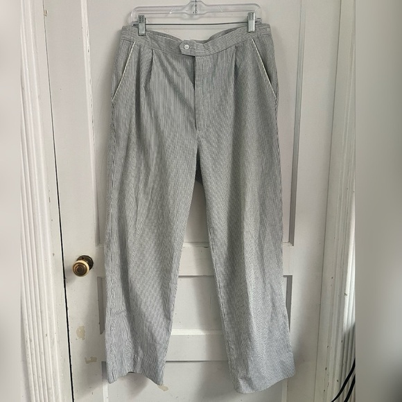 Christian Dior Monsieur Mens Seersucker 
Striped PleatedTrousers Pants Size
L - Picture 1 of 4